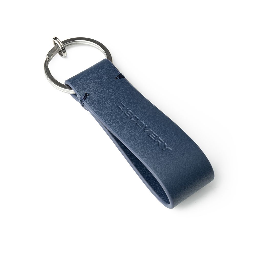 Blue Leather Keyring With a Debossed Discovery Wordmark - Image 1 of 3
