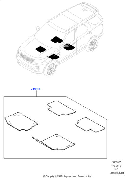 Antimicrobial Deep-Sided Rubber Mats - LHD, 21MY Onwards
