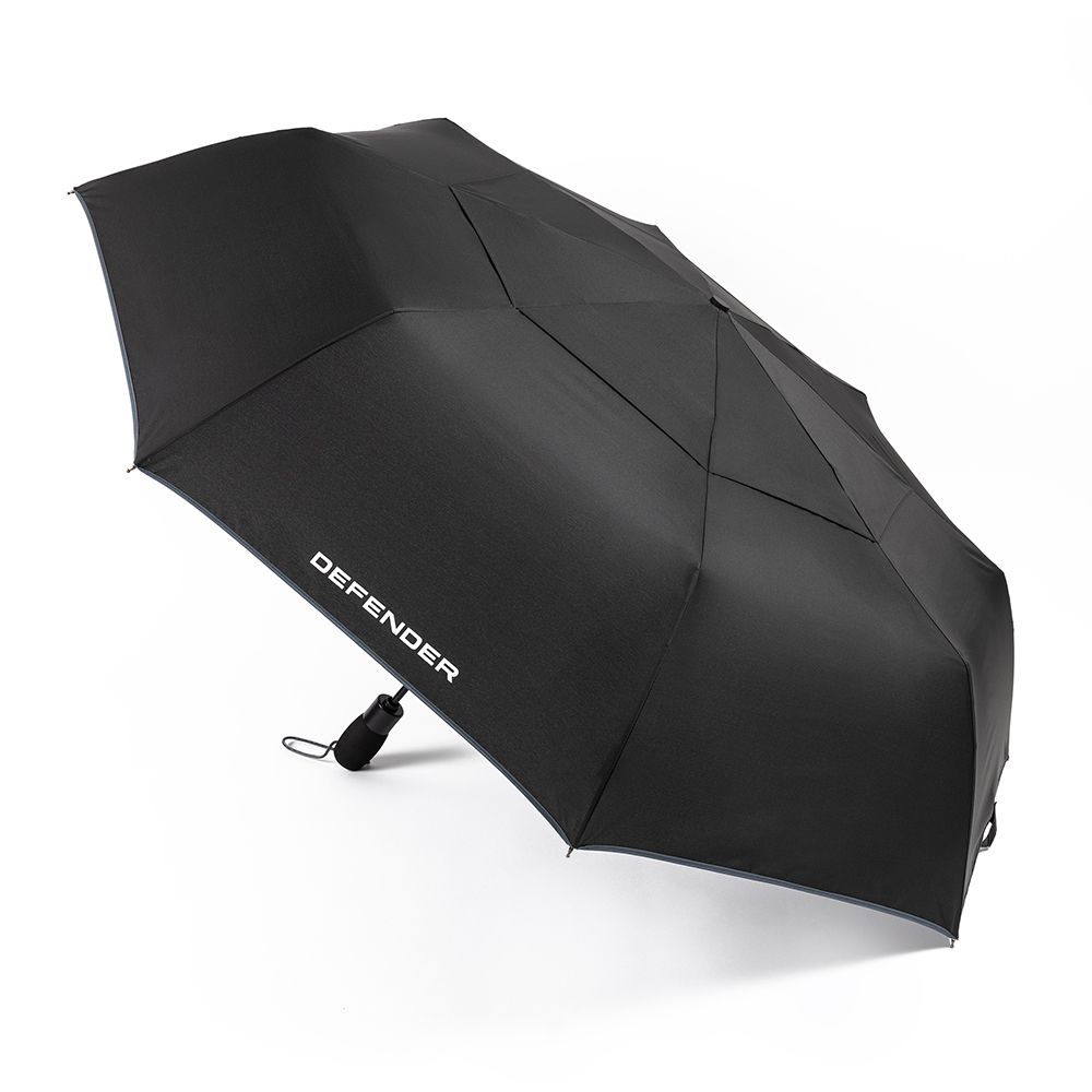 Black Compact Umbrella With White Defender Wordmark - Image 1 of 7
