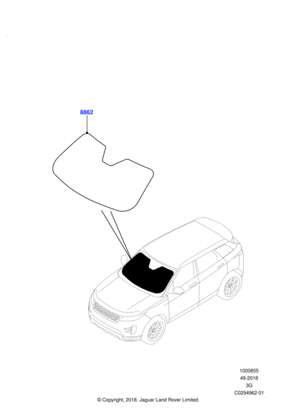 WINDSCREEN SUN SHIELD, 21MY ONWARDS